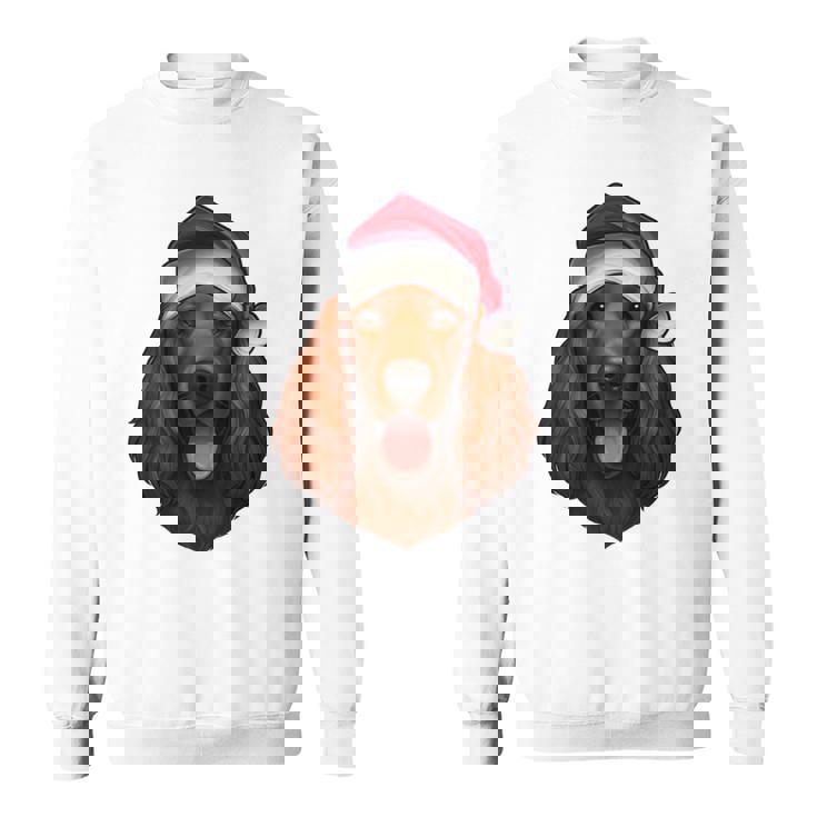 Santa Hat Xmas Pajamas Irish Setter Dog Christmas Sweatshirt