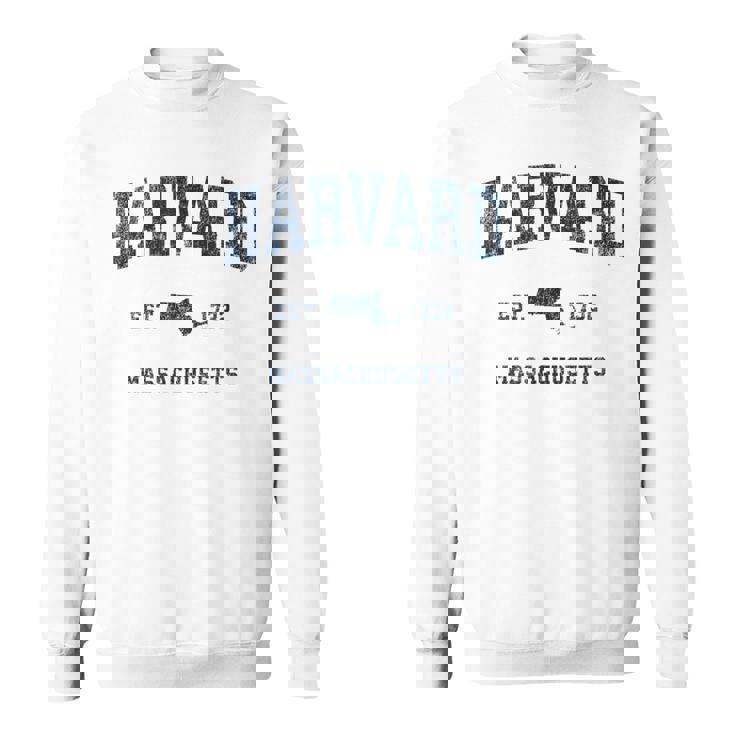 Harvard マサチューセッツ州 ヴィンテージ スポーツ デザイン ネイビー プリント スウェットシャツ