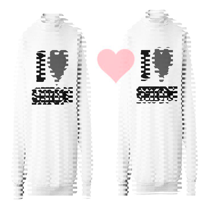 I Hearthion ファーストネーム I Love パーソナライズ スウェットシャツ