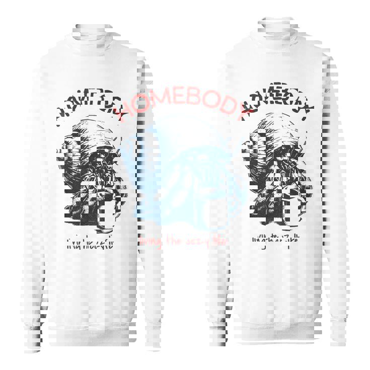 Homebody 居心地の良い生活 面白いヤドカリとコーヒー スウェットシャツ