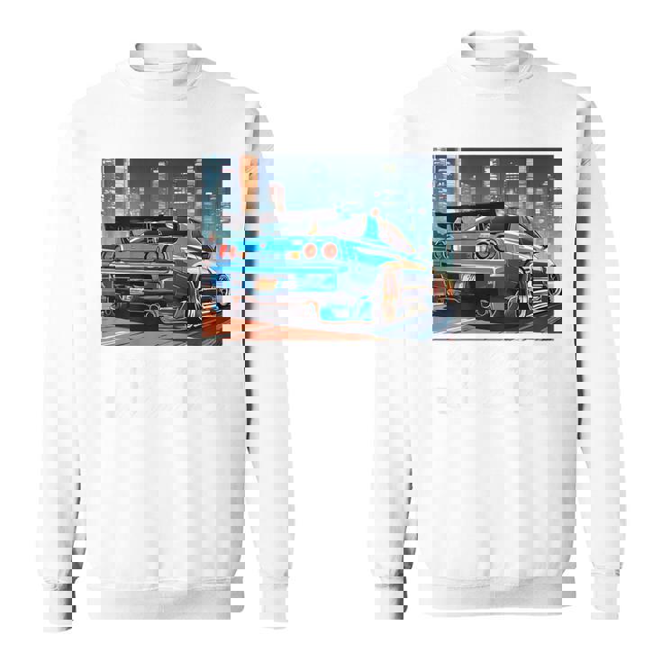 Jdmナイトドリフトレースカー東京スカイラインデザイン。 スウェットシャツ