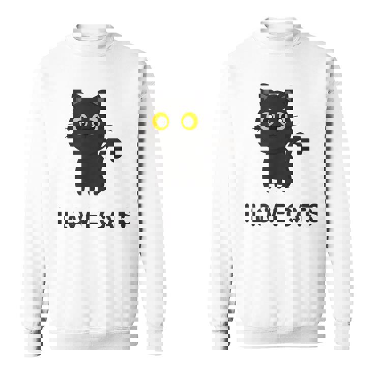 I Love Cats シャツ キュート 黒猫好き キッズ 子猫 スウェットシャツ