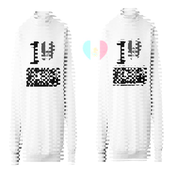 I Love Mexico ハートフラッグ レトロ 旅行 お土産 スウェットシャツ