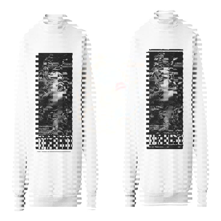 Medusa Backprint 女神の蛇 ギリシャ神話 バックプリント メデューサ 長袖tシャツ スウェットシャツ