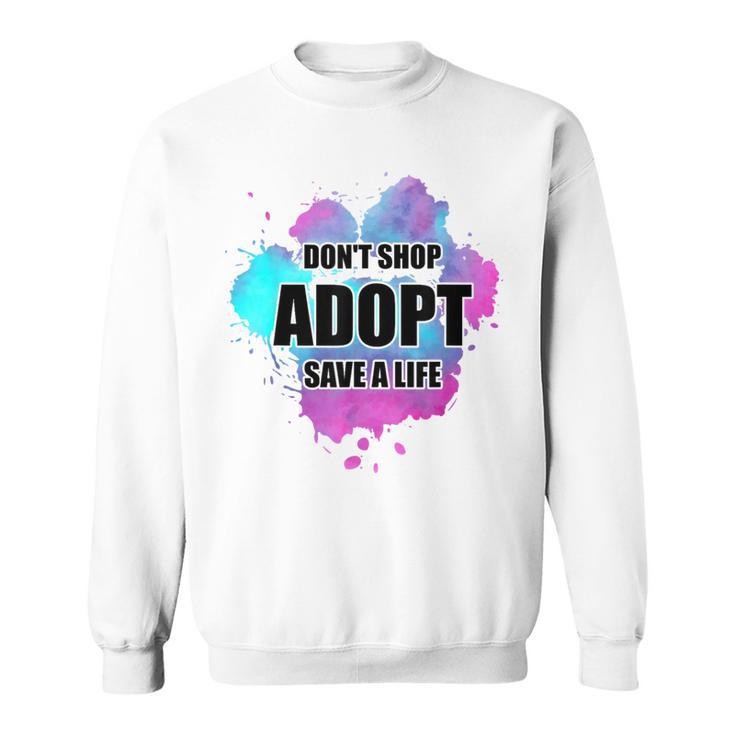 No Compres Adoptar Acuarela Perro Paw Animalhelteroluntario Camisa de entrenamiento