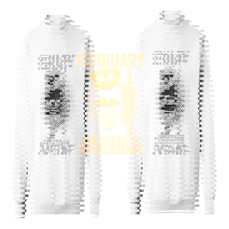 On Back 1971年2月 55歳の誕生日 55歳 テディベア スウェットシャツ