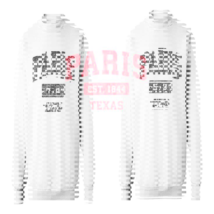 Paris Texas Tx ビンテージスポーツデザイン レッドデザイン スウェットシャツ