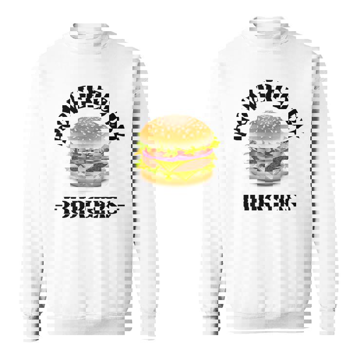 Powered By Burgers ファーストフード愛好家 面白いビーフバーガー スウェットシャツ