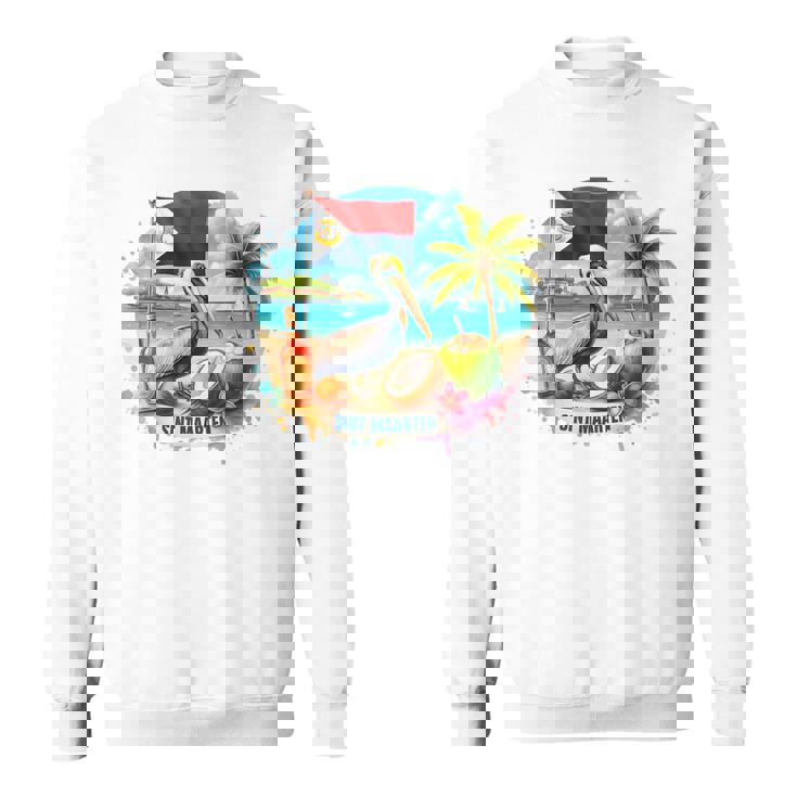 Sint Maarten Flag Pelican Rum Beach Coconut Island Souvenirs Sweatshirt Unisex