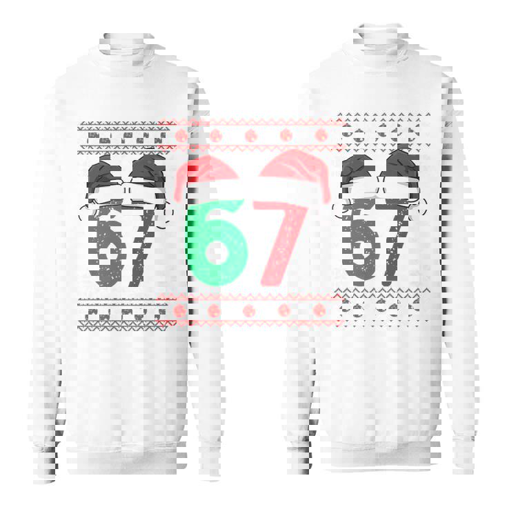 Six Seven Christmas 6 7 Ugly Christmas Sweater Tri-Blend Sweatshirt