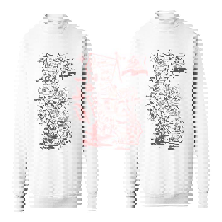 Trendy California Republic Landmarks Map Outlineintage スウェットシャツ