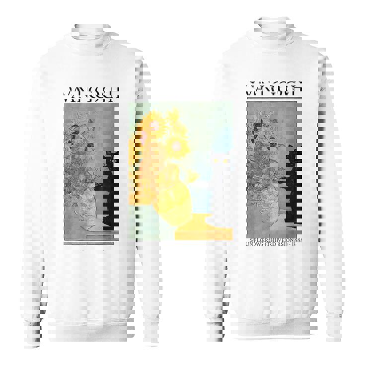 ひまわりと黒猫のヴィンテージアート 猫好き 猫飼い 猫 ネコ ねこくろねこ好き 面白い スウェットシャツ