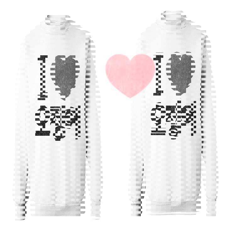 アイ ラブ イカ 韓国語 スウェットシャツ