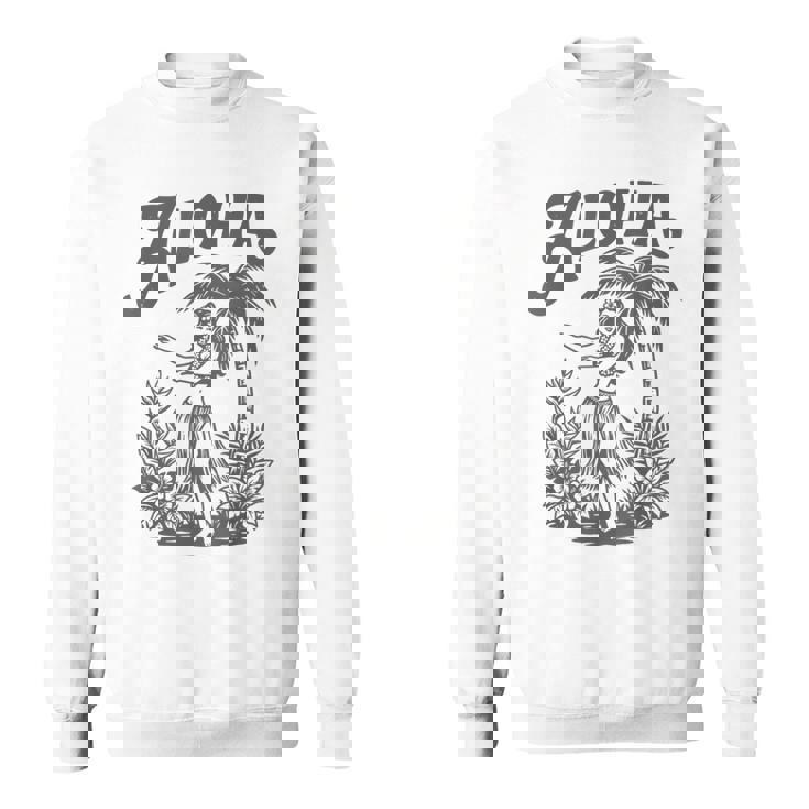 アロハ レトロ ハワイ ヤシの木 ルアウ ダンサー シルエット トロピカル スウェットシャツ