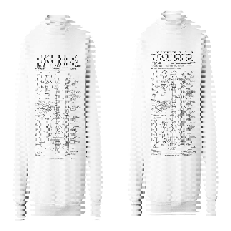 ウクレレ楽器 ウケ ヴィンテージ 特許 図面 プリント スウェットシャツ