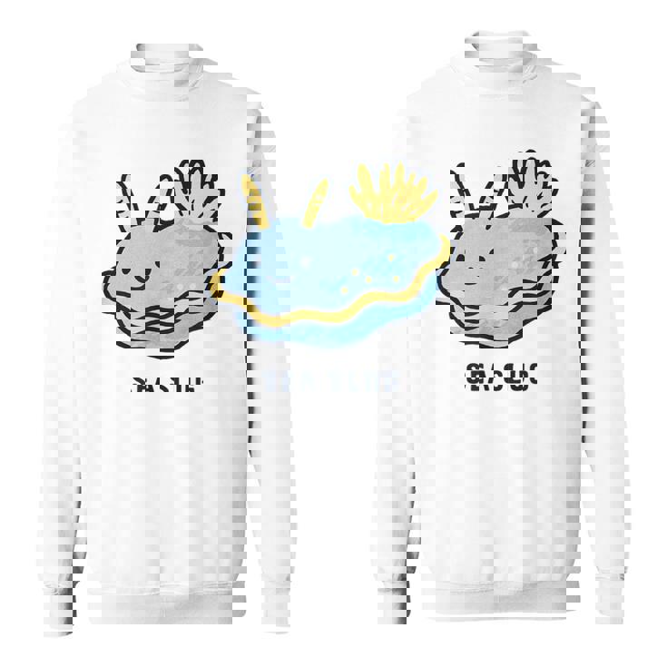 ウミウシ 海牛ealug イラスト ゆるい 簡単 おもしろ かわいい 動物 人気 海洋生物 スウェットシャツ