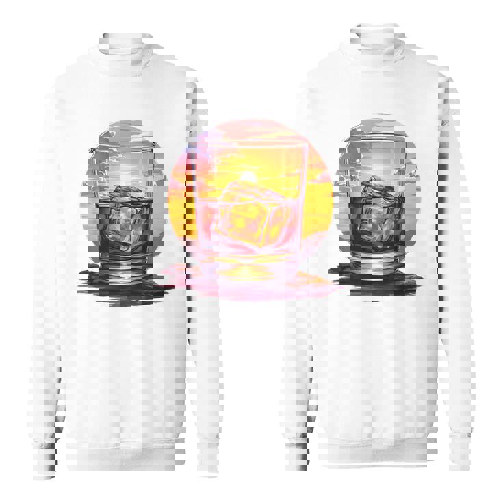 エレガントなウイスキーの夕日 スウェットシャツ