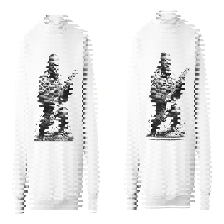 エレキギター ゴリラロックプレーヤー おもしろギフト グラフィック スウェットシャツ