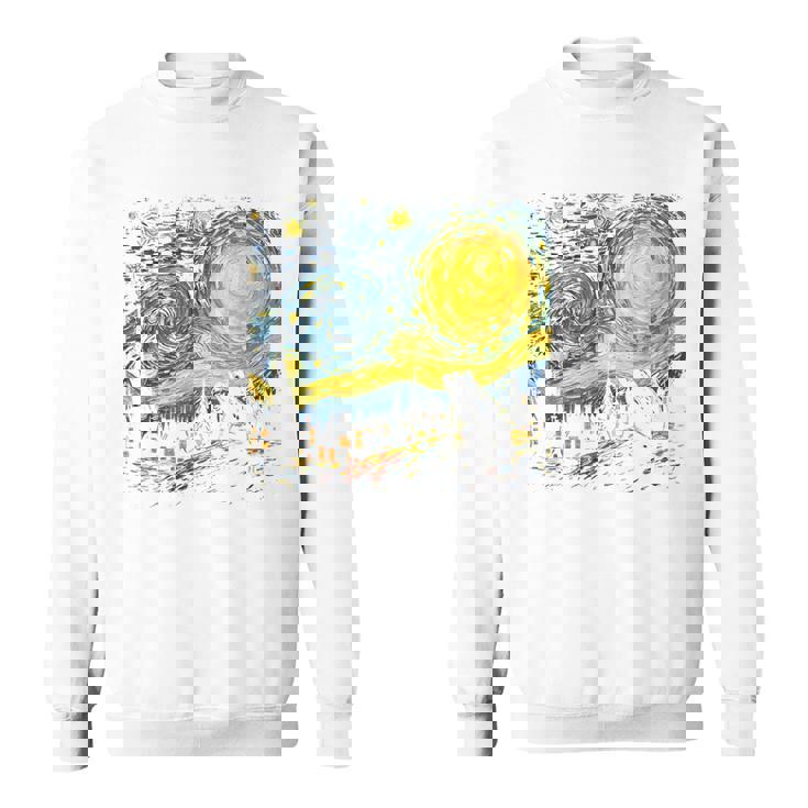 カエル 星月夜 面白い カエル ゴッホ 美的アート ミーム スウェットシャツ