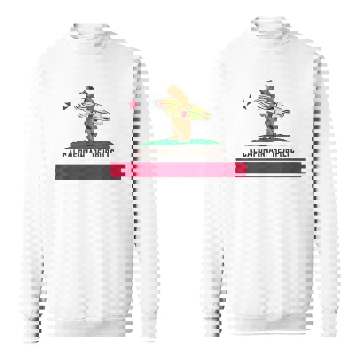 カリフォルニアシャツ、共和国旗カリフォルニアサーフィンベア スウェットシャツ