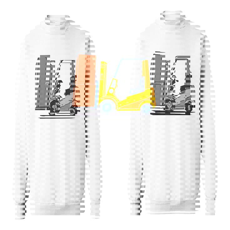 キッズ フォークリフト車両工事現場掘削機建設作業員 男の子 スウェットシャツ