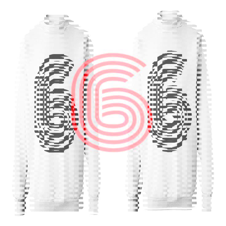 クールなレトロなレタリングジャージ、背番号6 6Eis スウェットシャツ