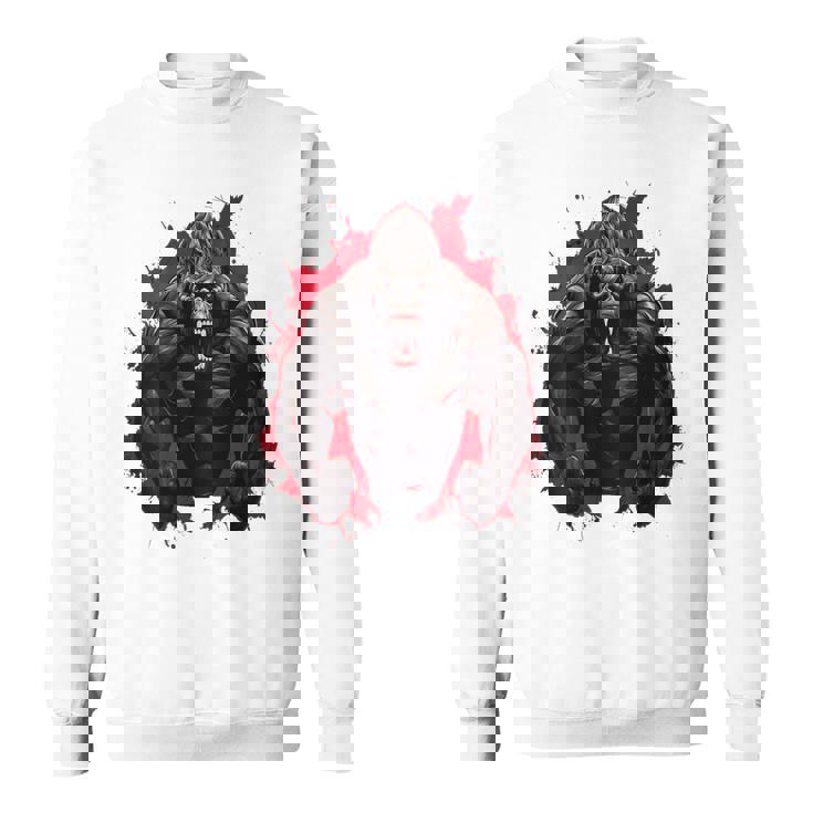 ゴリラ・ボディビル・ワークアウト バックプリント・ジム スウェットシャツ