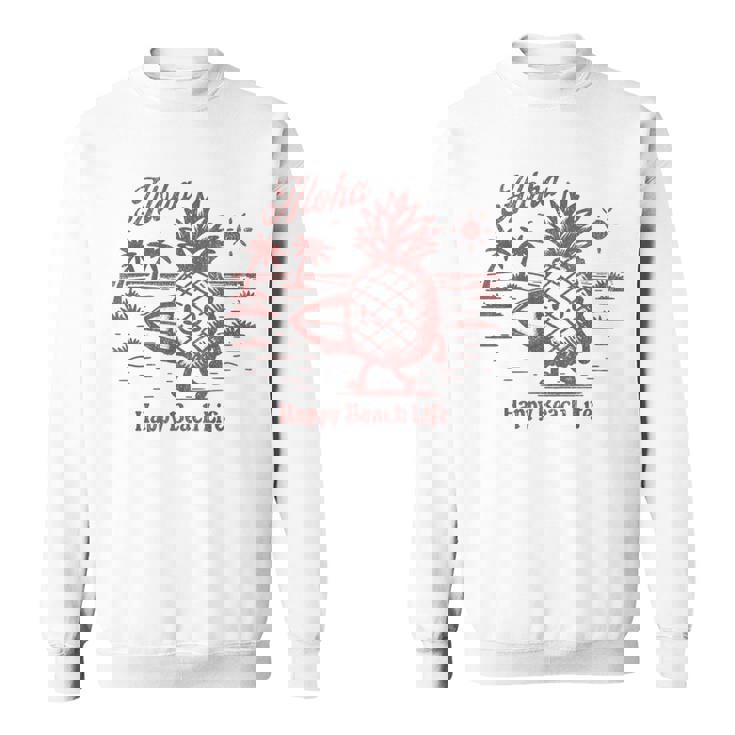 サーフィン パイナップル レトロ ビーチ ヤシの木 トロピカル 美学 スウェットシャツ