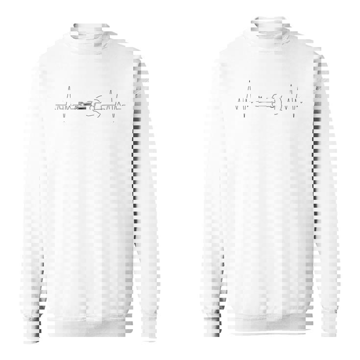 ジャズ、ソウル、クラシック音楽、ハートビートアコースティックギター スウェットシャツ