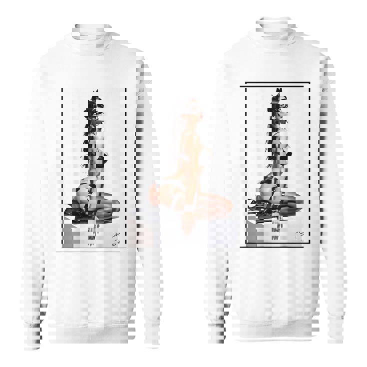 セクシーガールグラフィックtシャツ バッドキティ ピンナップ バックプリント スウェットシャツ