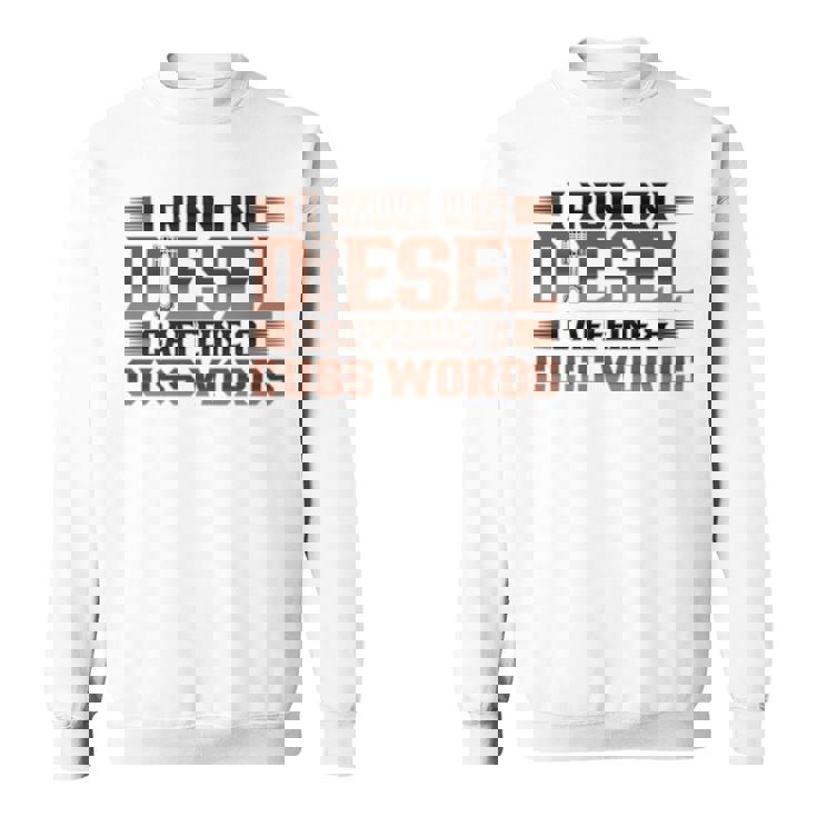 ディーゼルカフェインで走るトラック運転手 長袖tシャツ スウェットシャツ