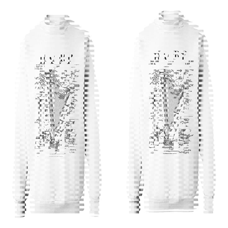 ハープ ヴィンテージ 特許ハーピスト ドローイングプリント スウェットシャツ