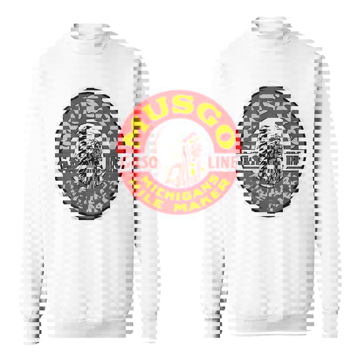 バックプリントのみ レトロ ヴィンテージ ガソリンスタンド ムスゴ ガソリンオイル スウェットシャツ