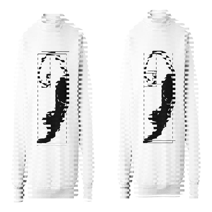 フィボナッチキャット 黄金比プリント スウェットシャツ