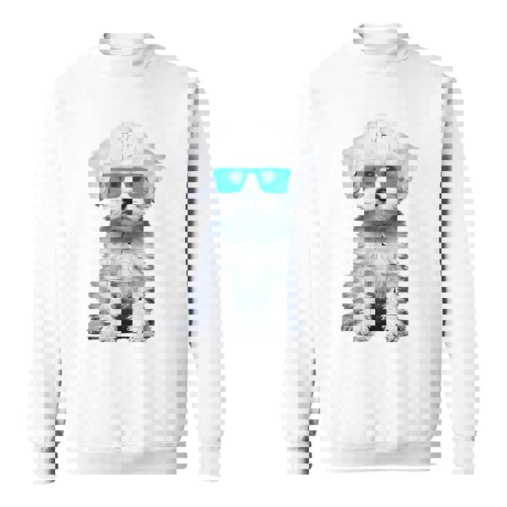 プードル 犬 幾何学的 キュート サングラス アニマル アート プードル スウェットシャツ