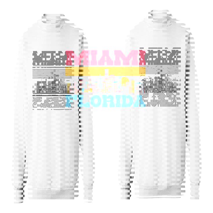 マイアミ フロリダ州 都市景観 お土産 モダン マイアミスカイライン スウェットシャツ