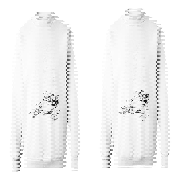 モテるデブ パピヨン グッズ ぽっちゃり 犬 おもしろ 面白い ネタ 笑える 和風 スウェットシャツ