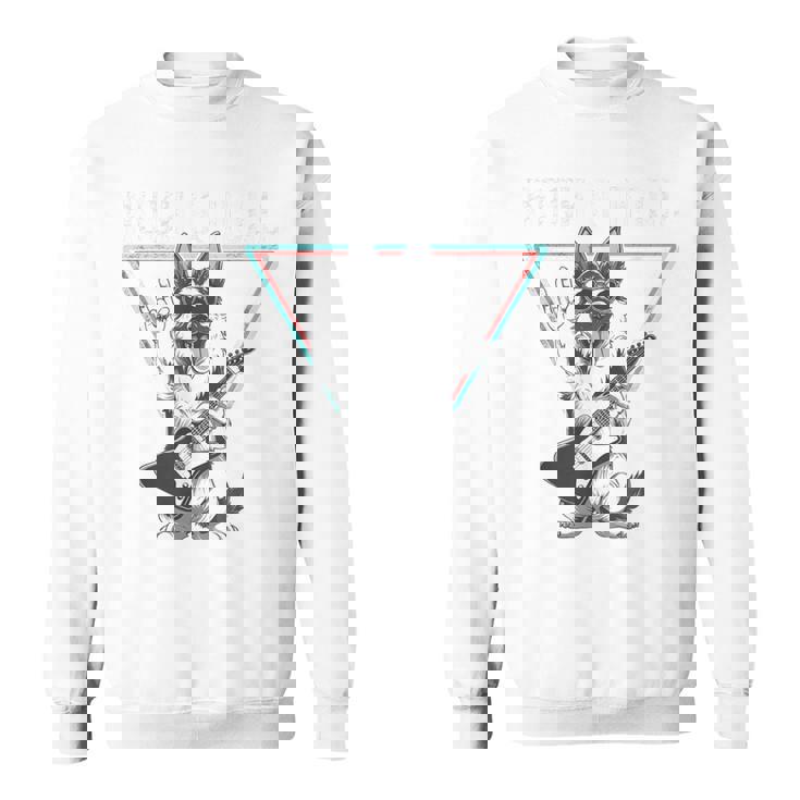 ロックンロール ドッグ ギター ミュージック バイブ スウェットシャツ