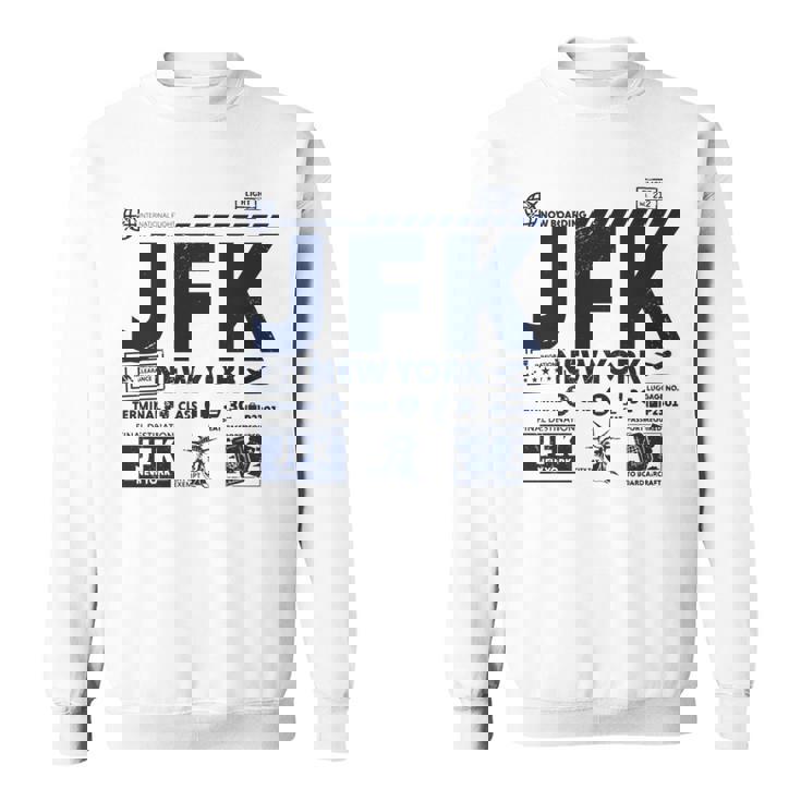 ヴィンテージ ニューヨーク Jfk 空港コード トラベルデイ レトロ Nyc 長袖tシャツ スウェットシャツ