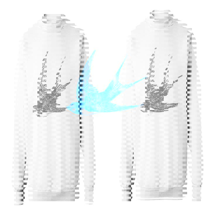 古びたツバメの青い鳥 シルエット 鳥 鳥 イラスト スウェットシャツ