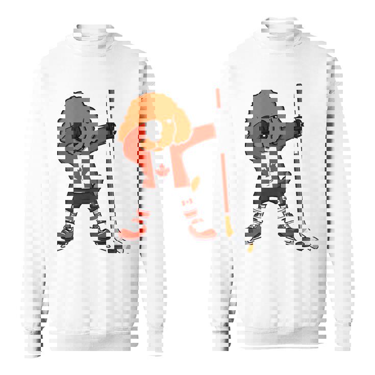 愉快なダビングプードル カナダ アイスホッケーファン ウィンタースポーツ スウェットシャツ