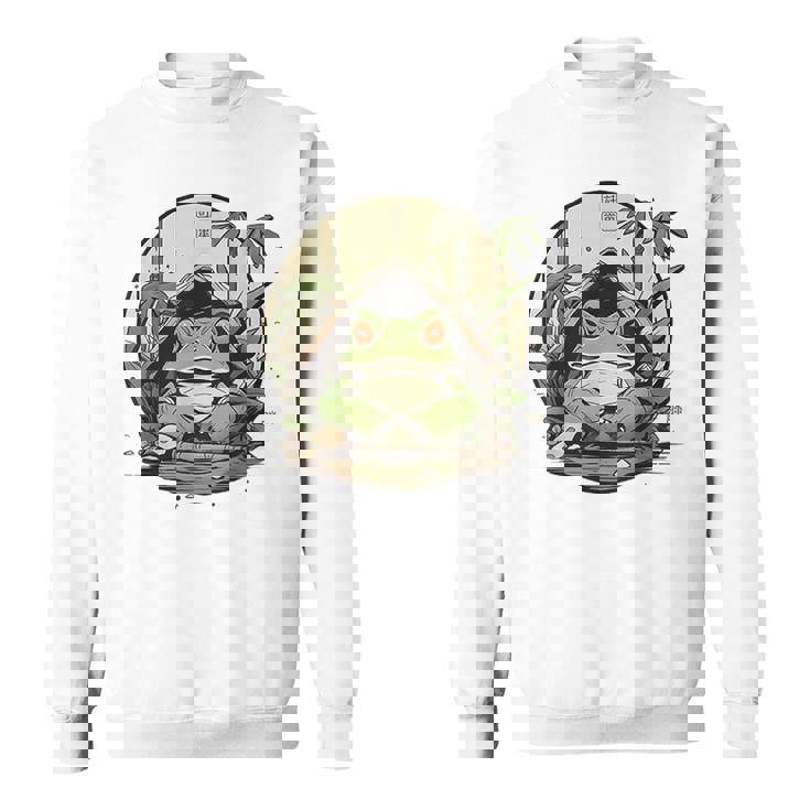 日本の不機嫌なカエル浮世絵 アニメ 日本アート スウェットシャツ