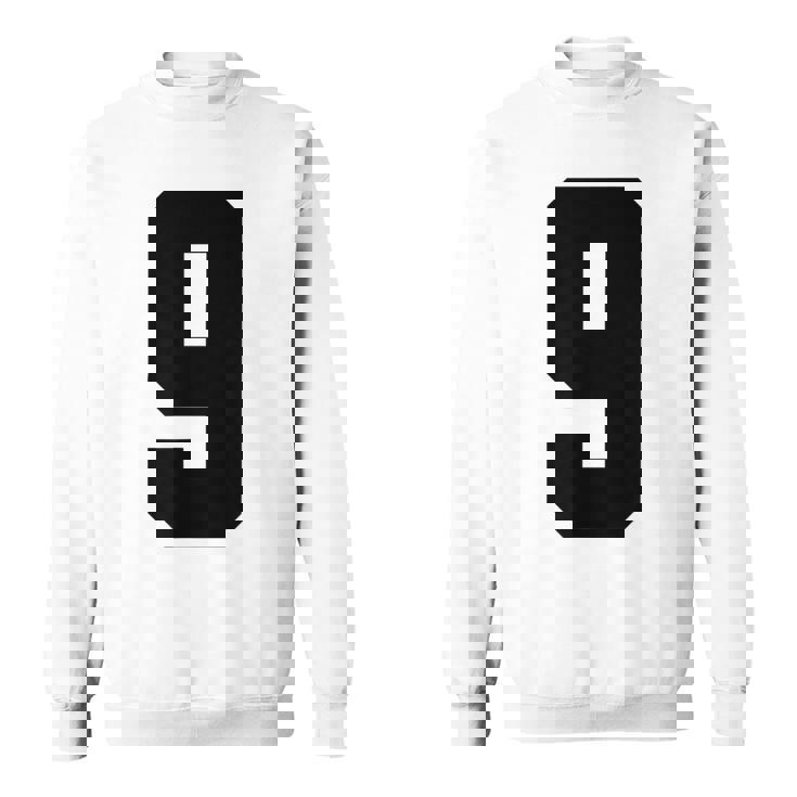 番号9 ナインスポーツジャージ 誕生日年齢 ラッキーナンバーブラック スウェットシャツ