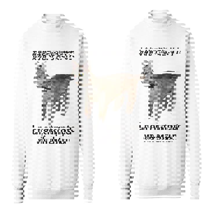 私は放射線で汚染されています 日本の猫 おもしろミーム スウェットシャツ