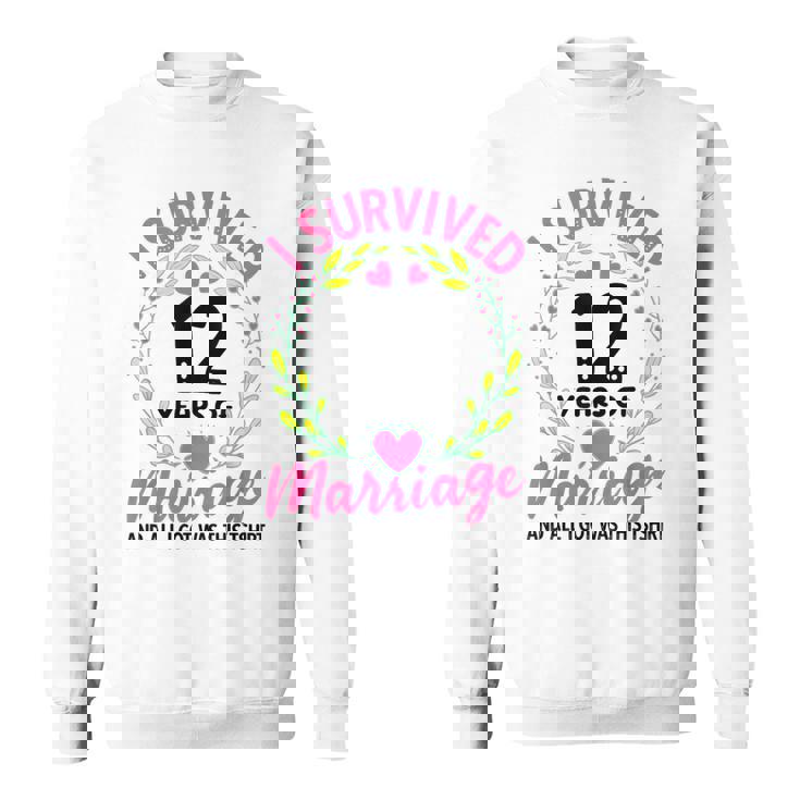 結婚12年 結婚12周年 スウェットシャツ