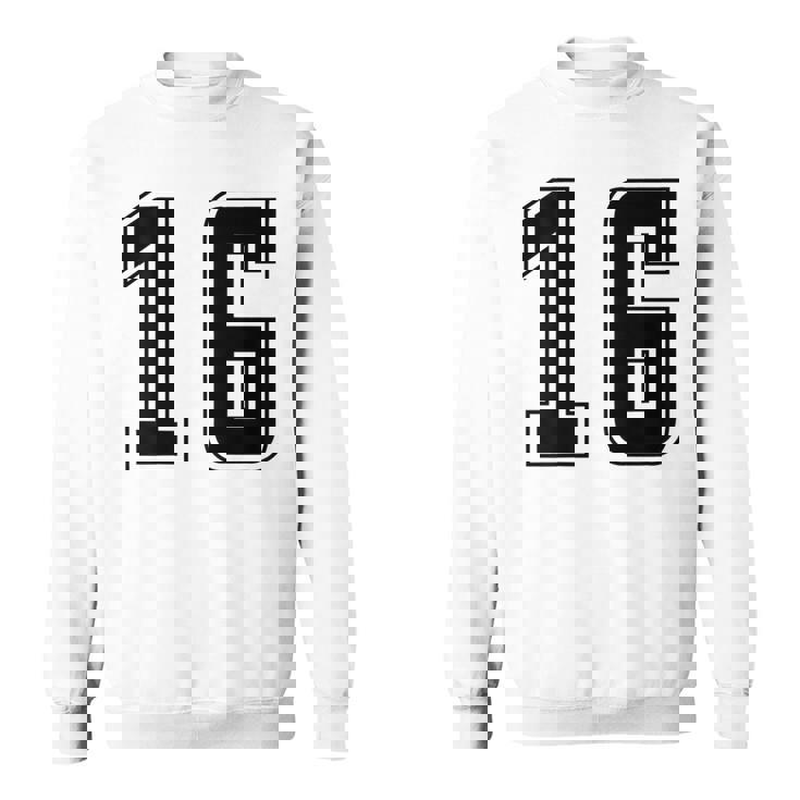 背番号 16 チーム短大スポーツ背番号付きユニフォーム スウェットシャツ