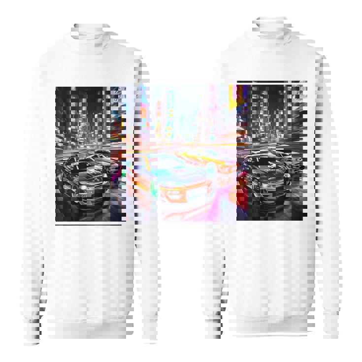 背面にjdmドリフトレーシングカー東京ドリフトスカイライン2台。 スウェットシャツ