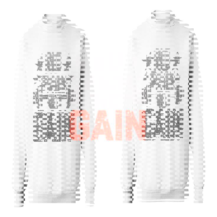 裏面にプリント No Pain No Gainign No Pain No Gain Meme スウェットシャツ