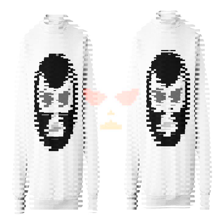 覆面レスラー マスク ピクセルアート ドット絵 怪人 プロレス スウェットシャツ