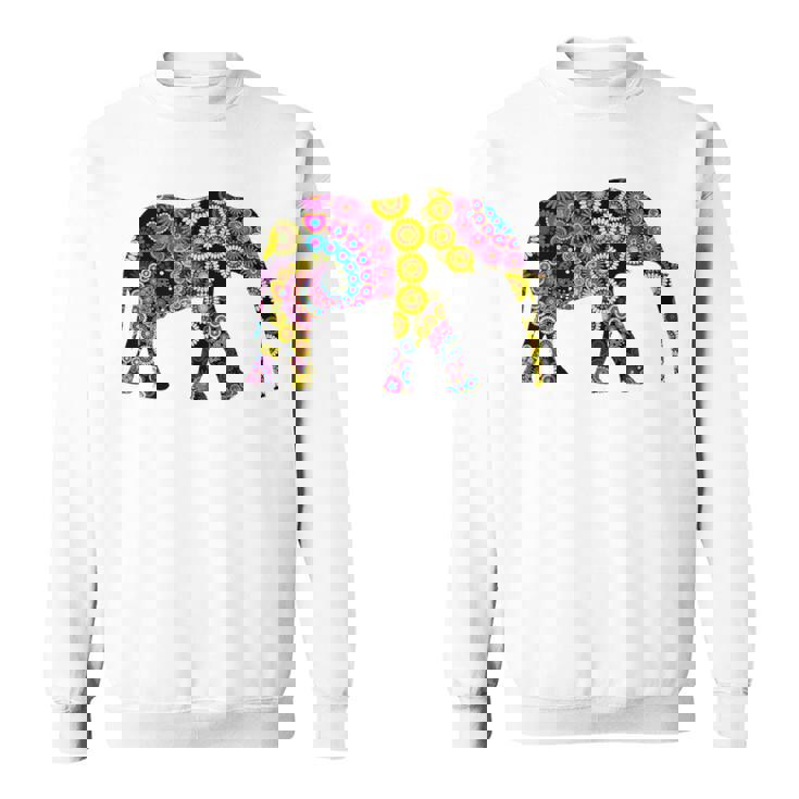 象のシルエット、かわいいボヘミアンデザイン。 スウェットシャツ